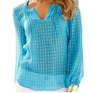 Lilly Pulitzer Ariel Blue long sleeve shirt.